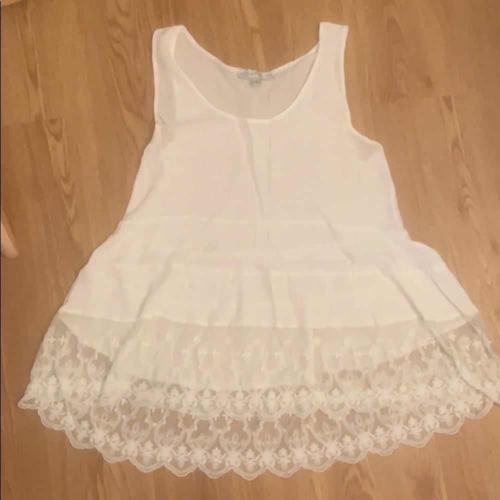 White flowy tank top